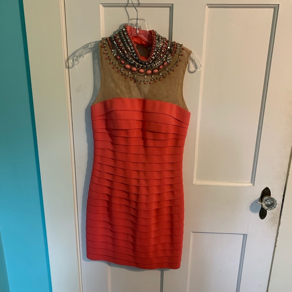 Pink/ salmon cocktail dress